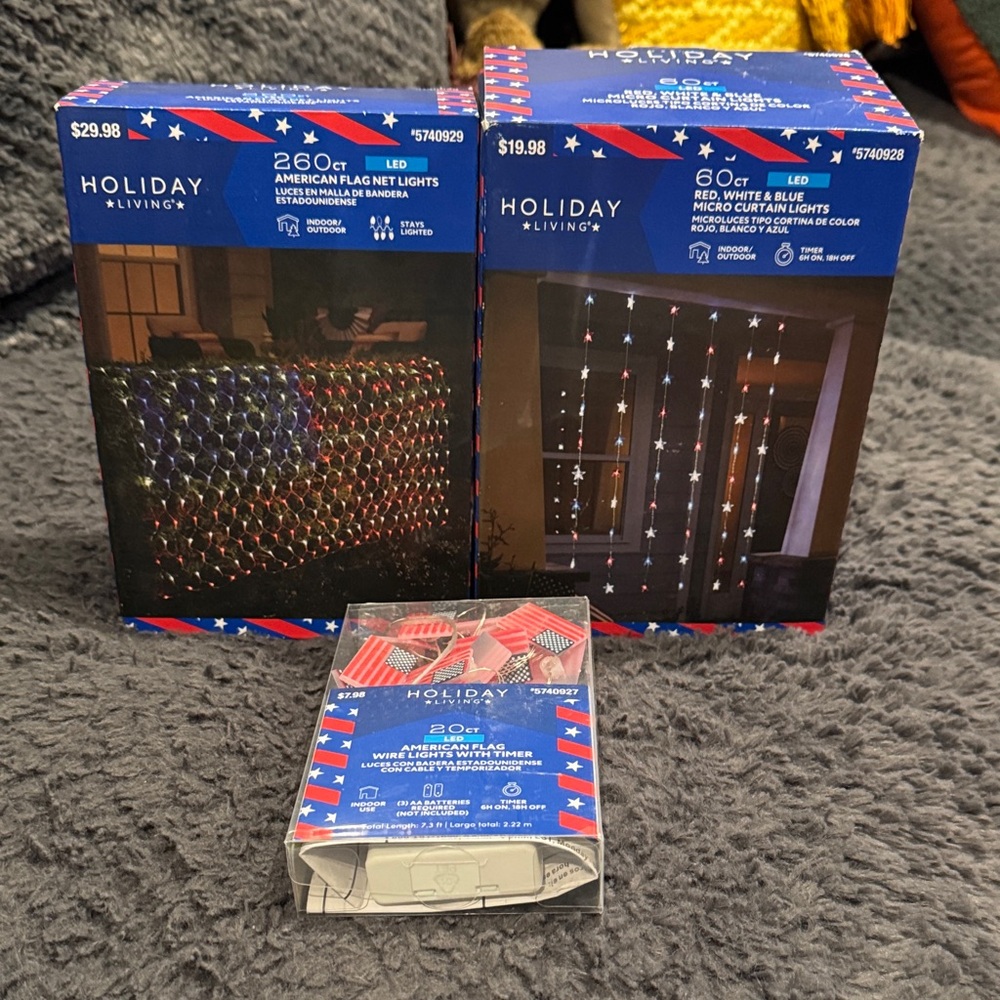 Red and White Holiday String Lights